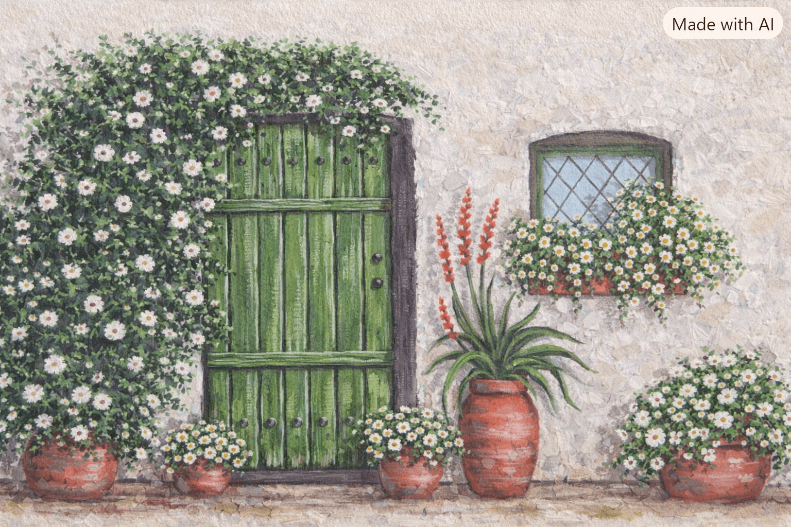 Garden doorway with flowers